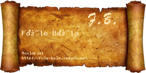 Füle Béla névjegykártya